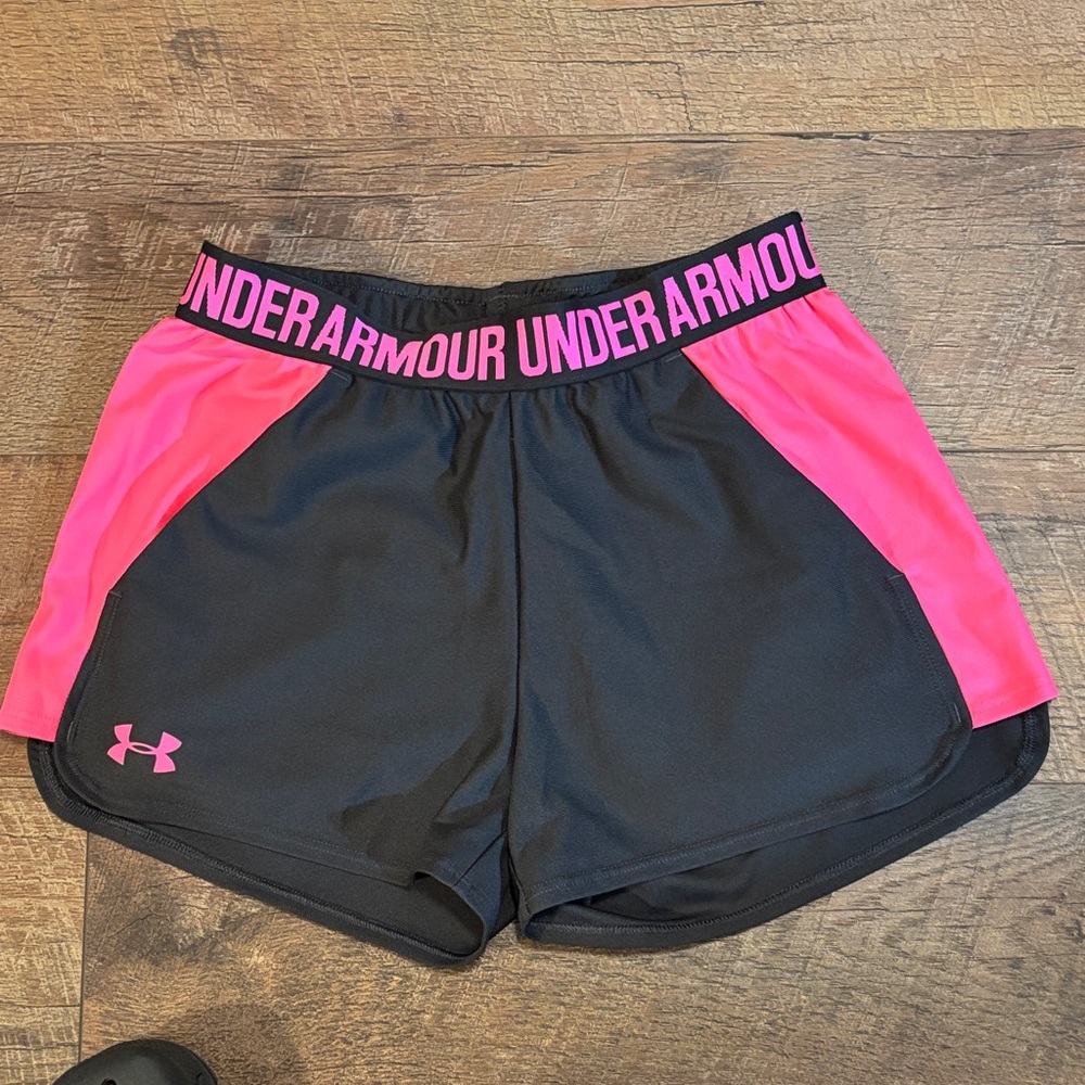 Under Armour Women's Athletic Shorts in Black and Pink